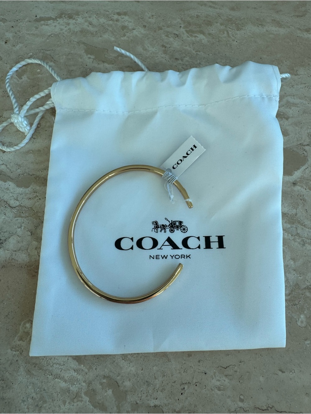 Coach Gold Open-Ended Bangle Bracelet